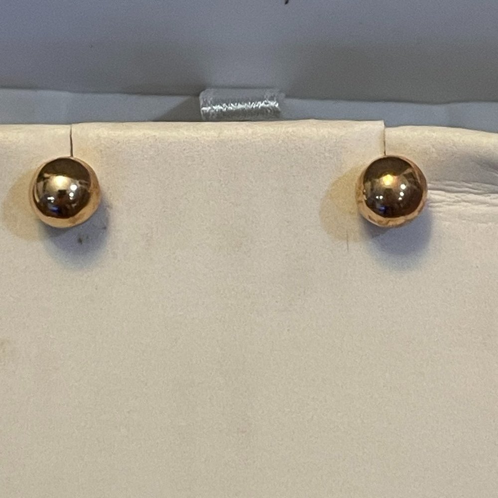 MK 555 (14K European marking) 2MM Gold Ball stud earrings